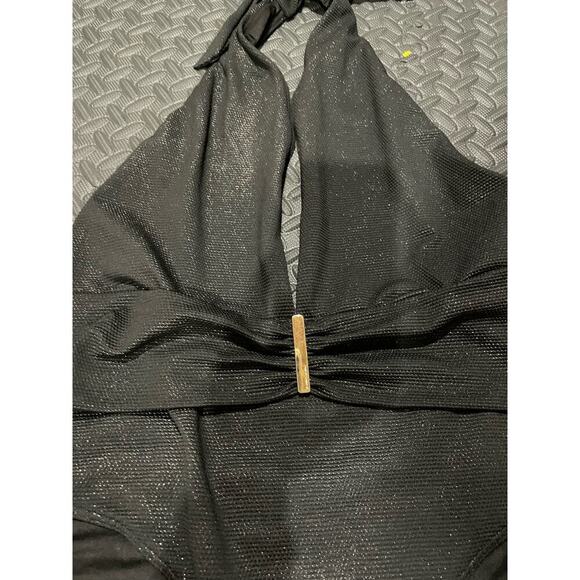 Victoria's Secret Black Sparkle Plunge Bathing Suit, Large - Picture 3 of 10